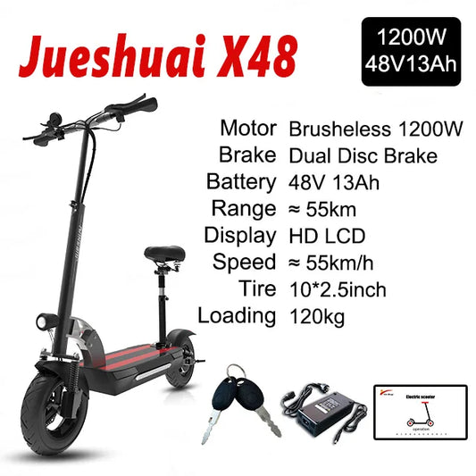 Jueshuai Outdoor Electric Scooter 48V-72V 1000W-6000W Off-Road Foldable
