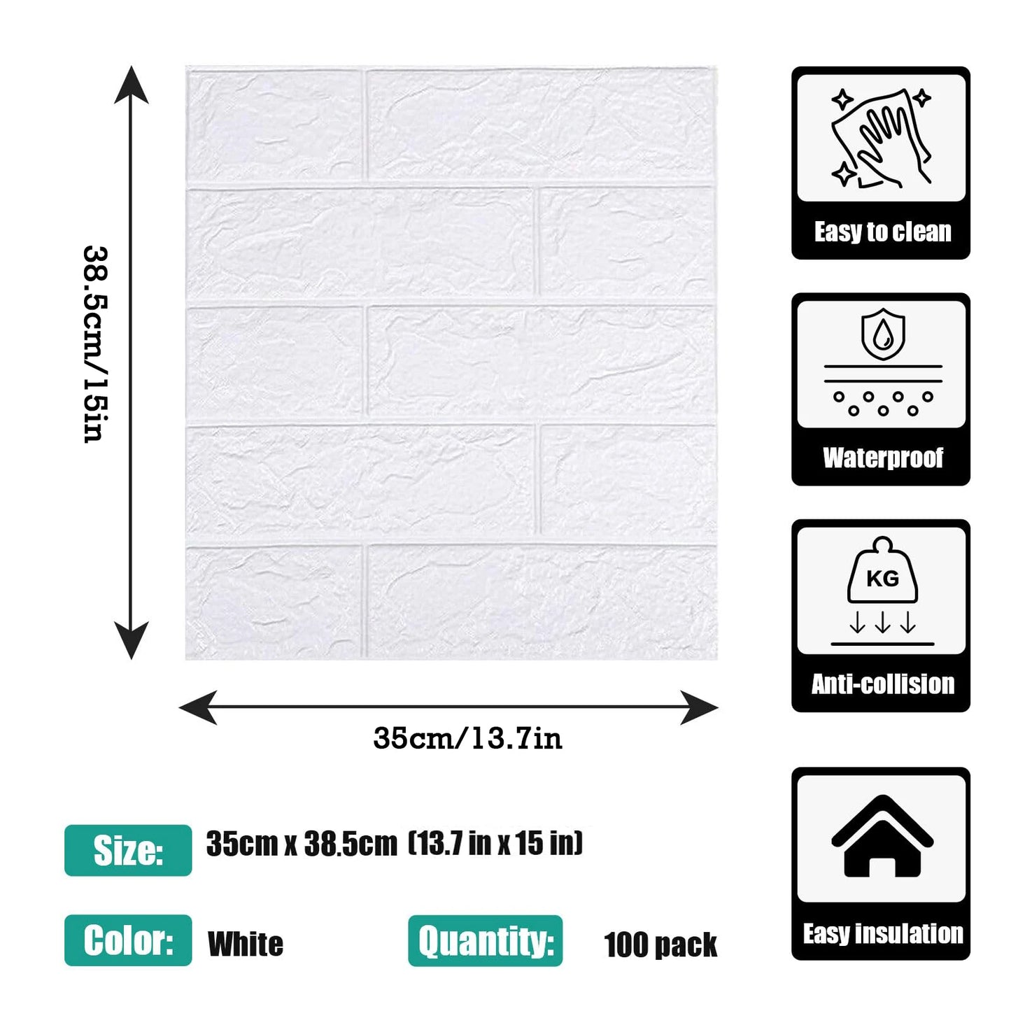 3D Peel And Stick Wall Panels 100 Piece Set