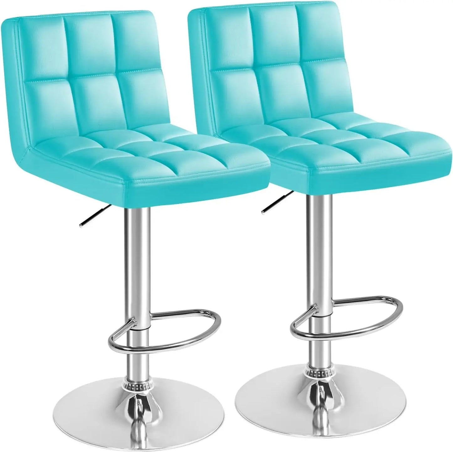 HUANZHUANG Modern PU Leather Swivel Bar Stool Set Of 2