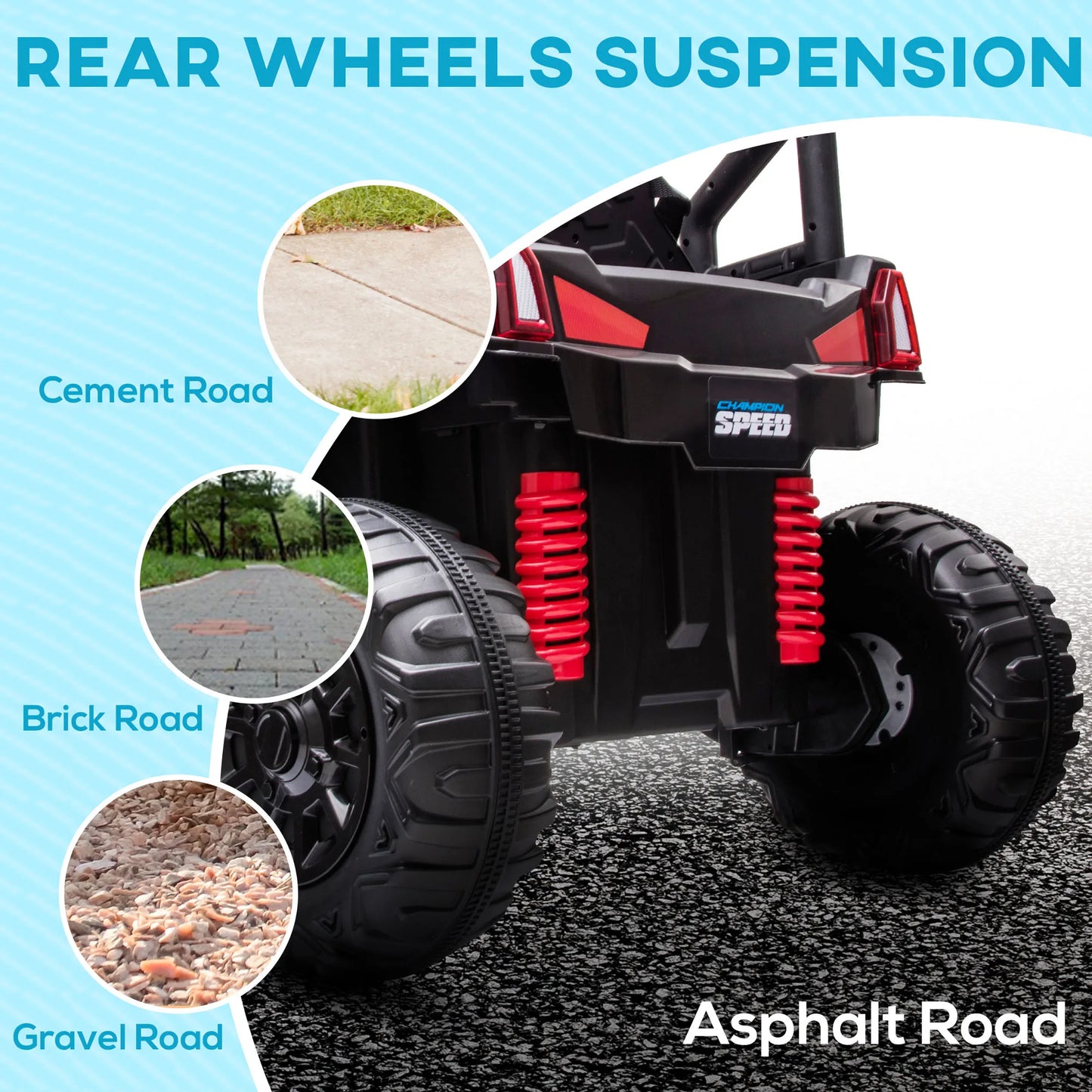 AOSOM Outdoor Kids Electric ATV With Real Suspension Remote Control