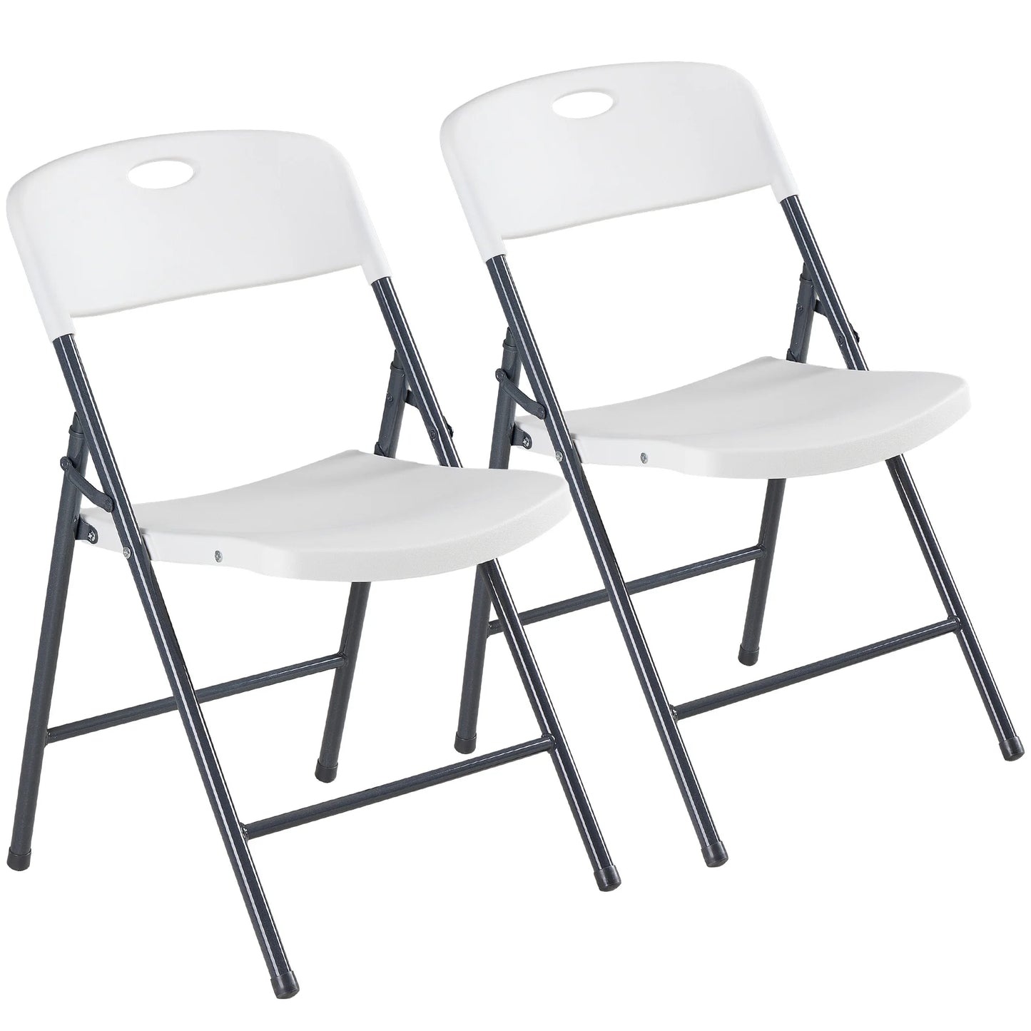 JHK Stackable Folding Chairs Set Heavy Duty Ergonomic Back Support