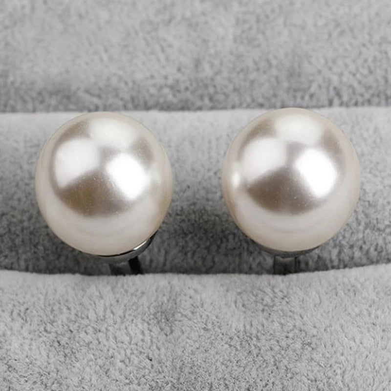 Round Simulated Pearl Beads Cufflinks For Men Wedding Gift