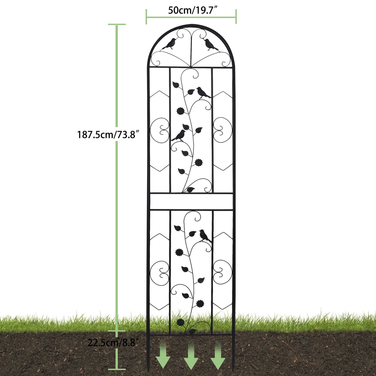 Metal Garden Trellis Fence Anti Rust Plant Support