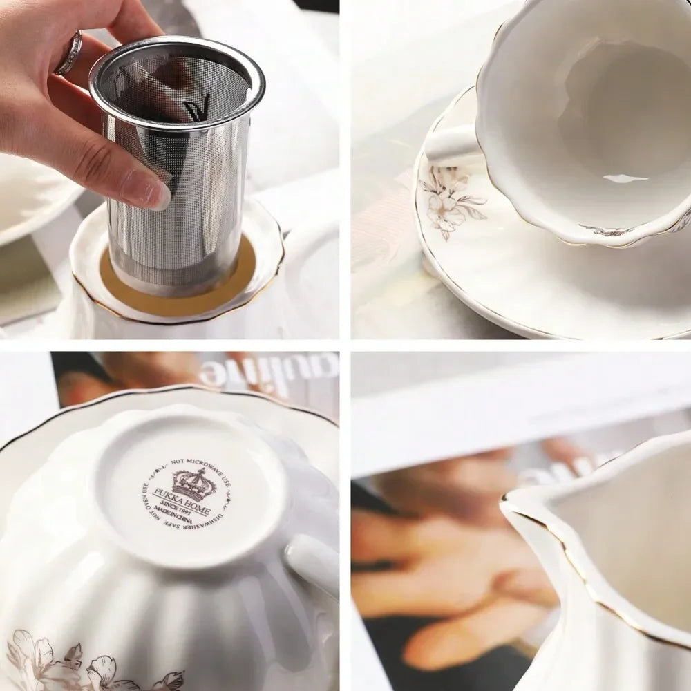 XMSJ Tea Sets British Royal Series Elegant Service For Six