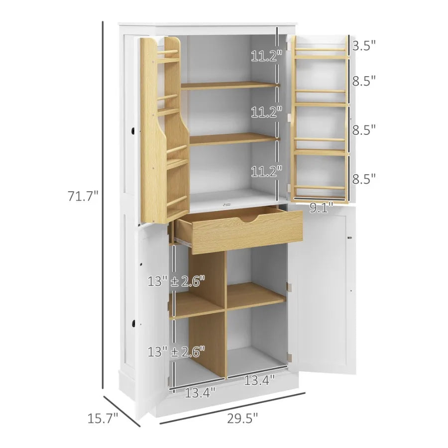 Hign-concerned Pantry Cabinet With Five Tier Shelving