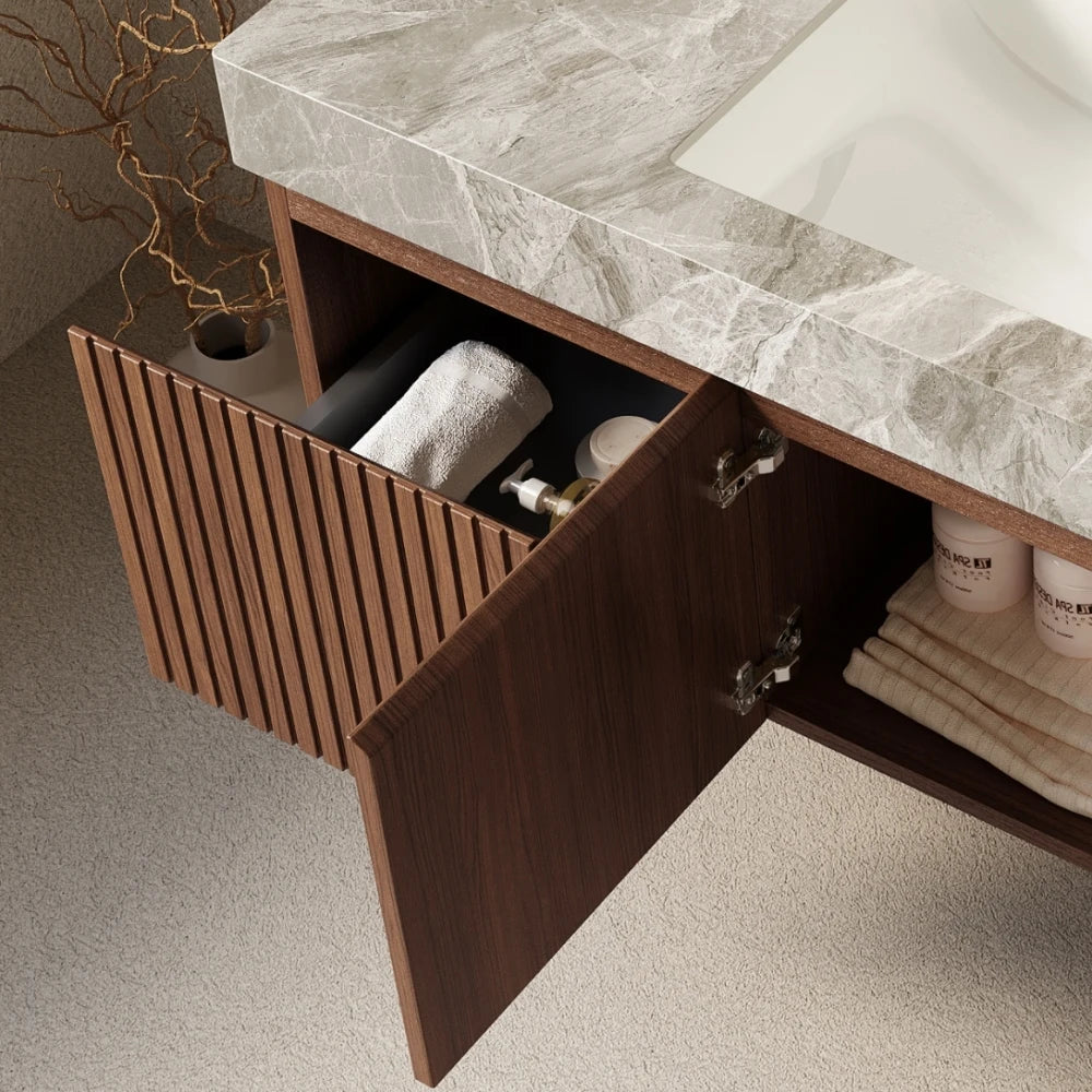 LWO Bathroom Vanity With Sink Wall Mounted Plywood Cabinet