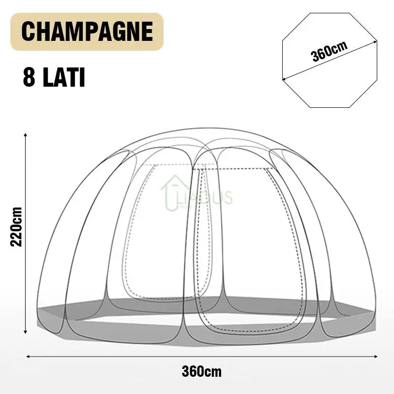 LIADUS Transparent Dome Tent Mushroom Shaped Camping Shelter