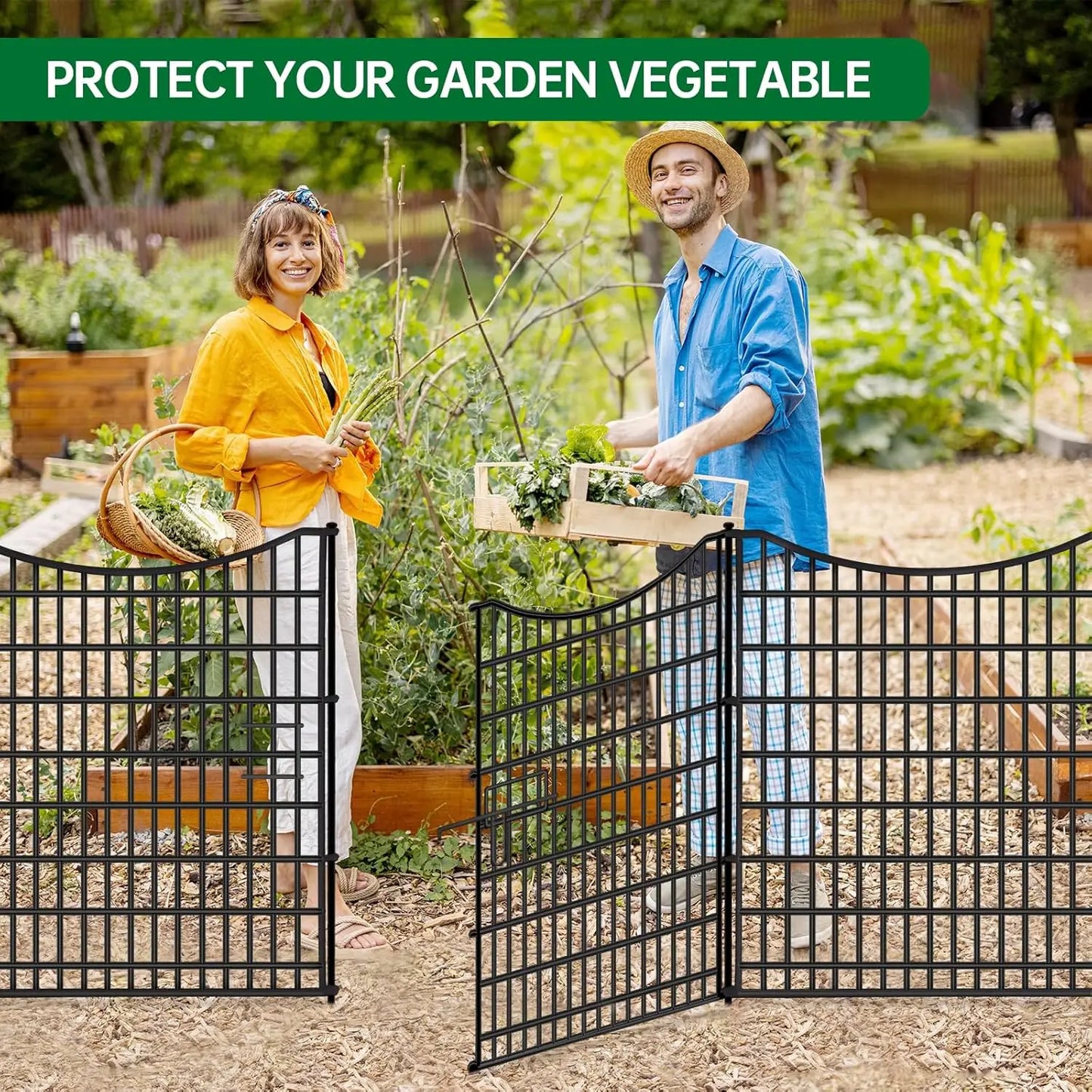 No Dig Decorative Fence Gate Garden Animal Barrier Rustproof Wire