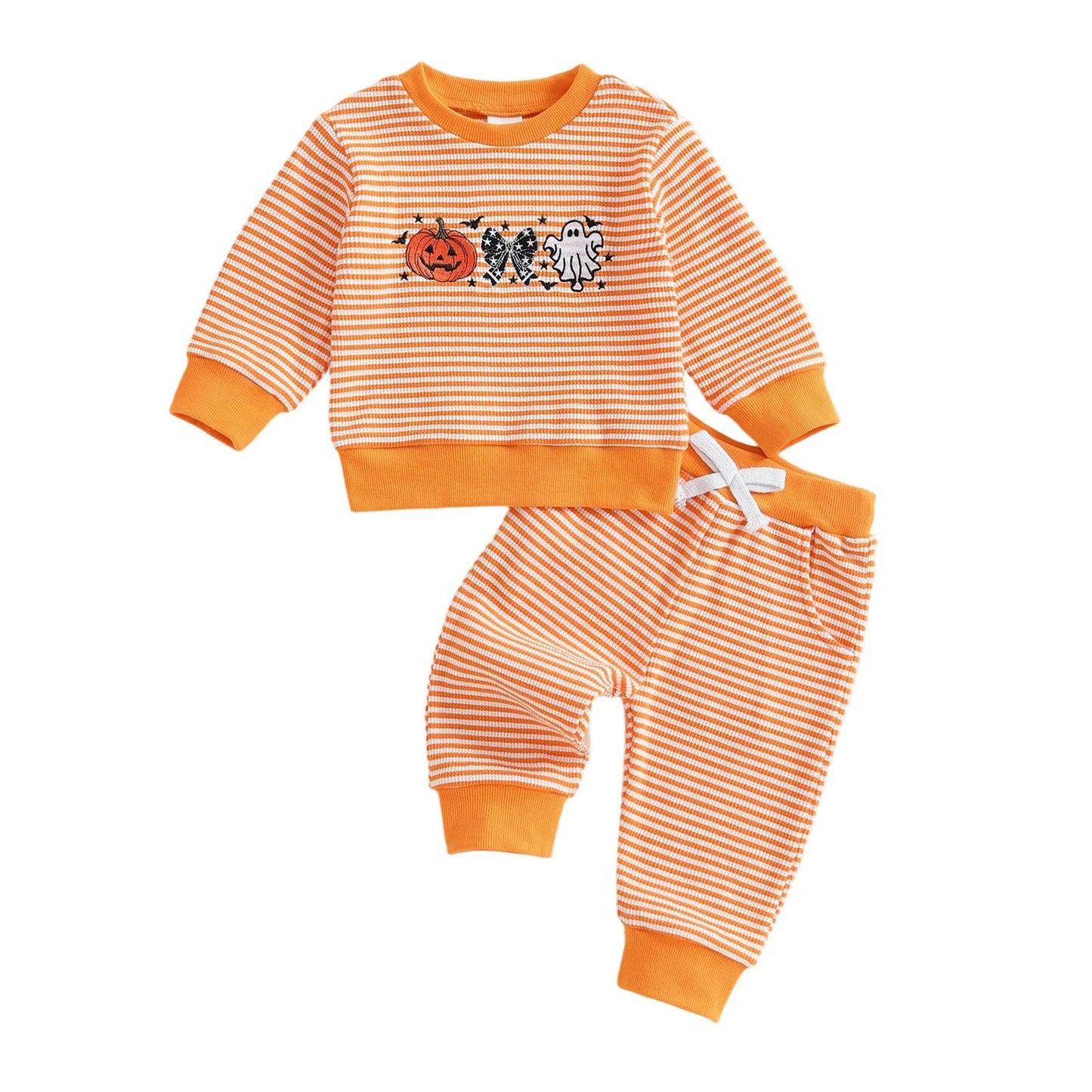 Toddler Halloween Ghost Print Hoodie and Jogger Set