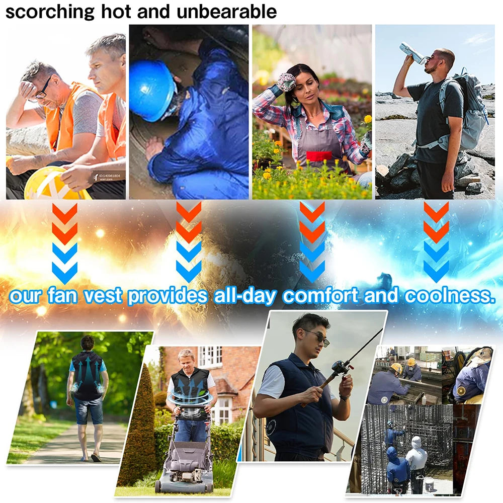 NONECN Cooling Vest With Wearable Fan Air Conditioning For Hot Weather