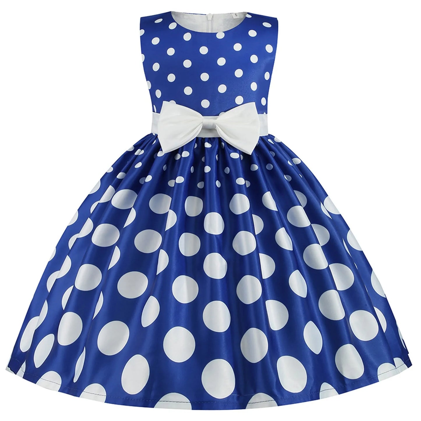 Kids Girls Vintage Polka Dot Dress For Easter And Everyday