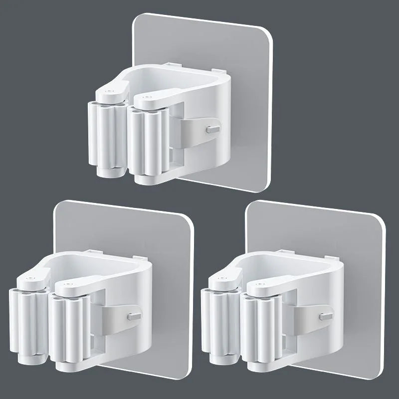 Adhesive Wall Hooks Mop Rack Broom Hanger Organizer