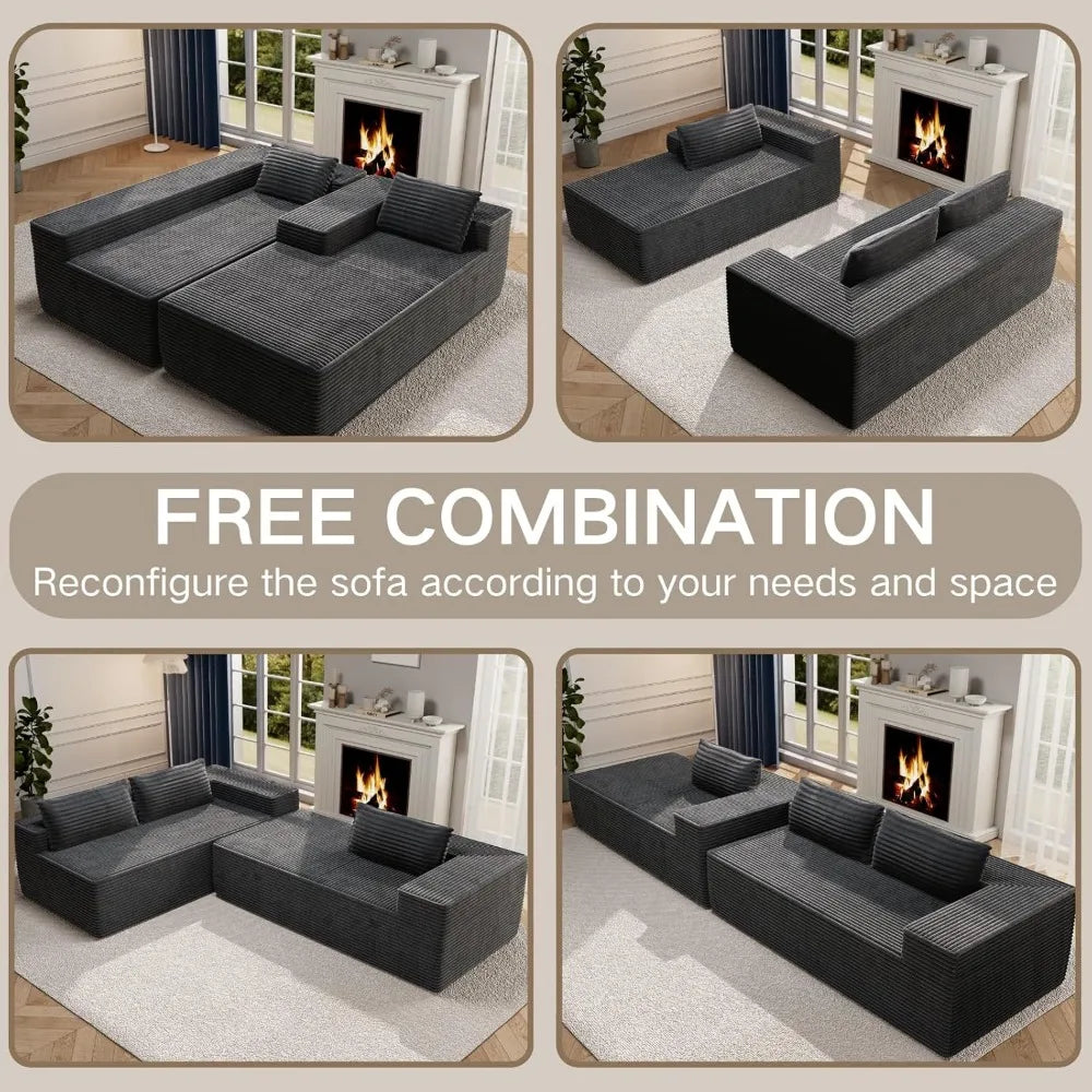 ZHUOTING L Shaped Modular Sectional Sofa Cloud Deep Seat