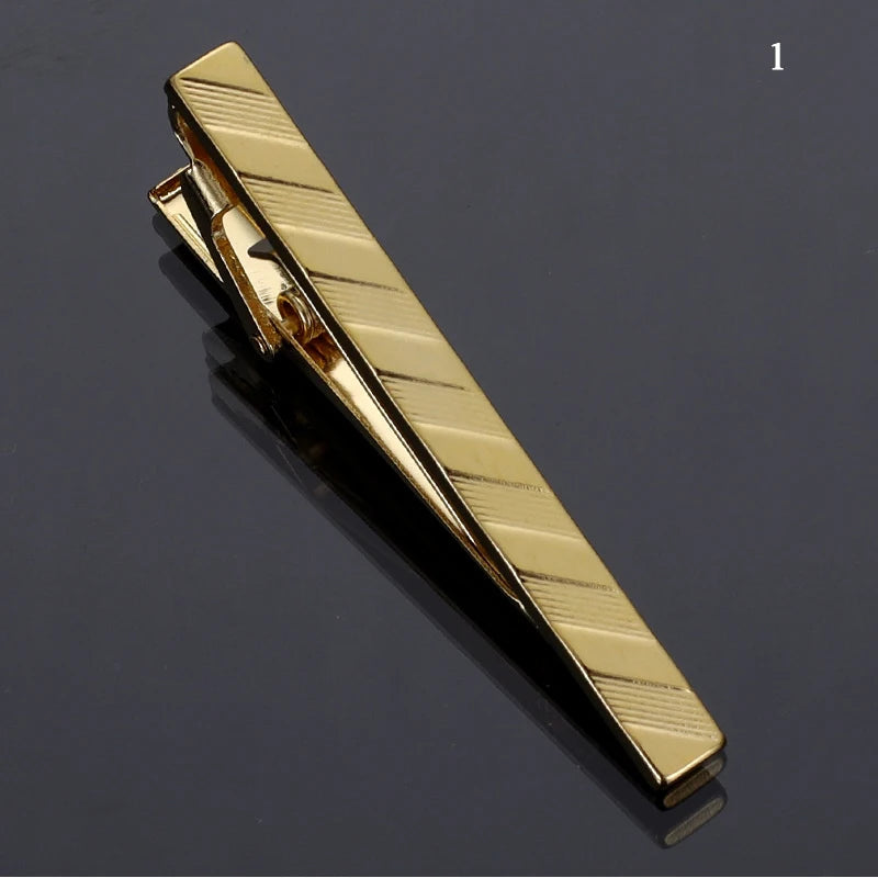 Luxury Metal Tie Clip For Men Crystal Bar Clasp