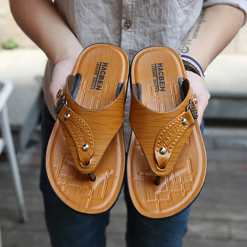 Men's Flip Flops Summer Slippers Outdoor Beach Shoes Comfortable