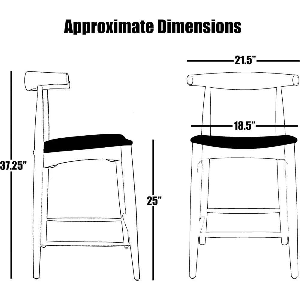 DAFIFY Solid Wood Farmhouse Counter Stools With PU Leather Cushions
