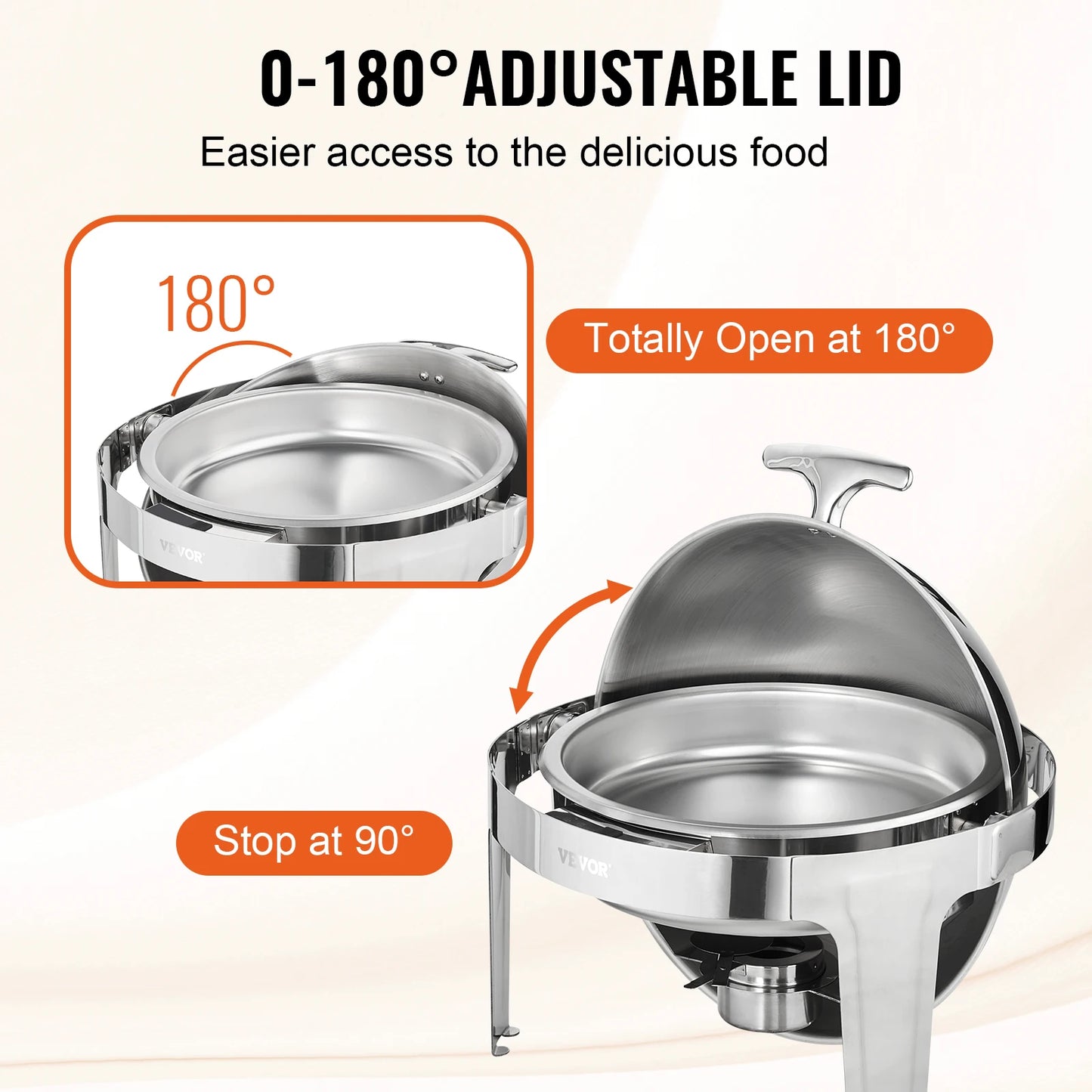 SucceBuy Roll Top Chafing Dish Buffet Set Stainless Steel Chafer