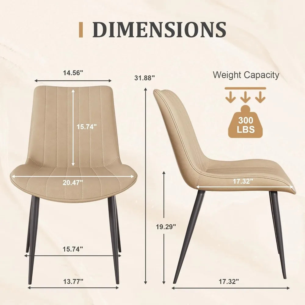 HUANZHUANG Leather Modern Dining Chairs Set of 8