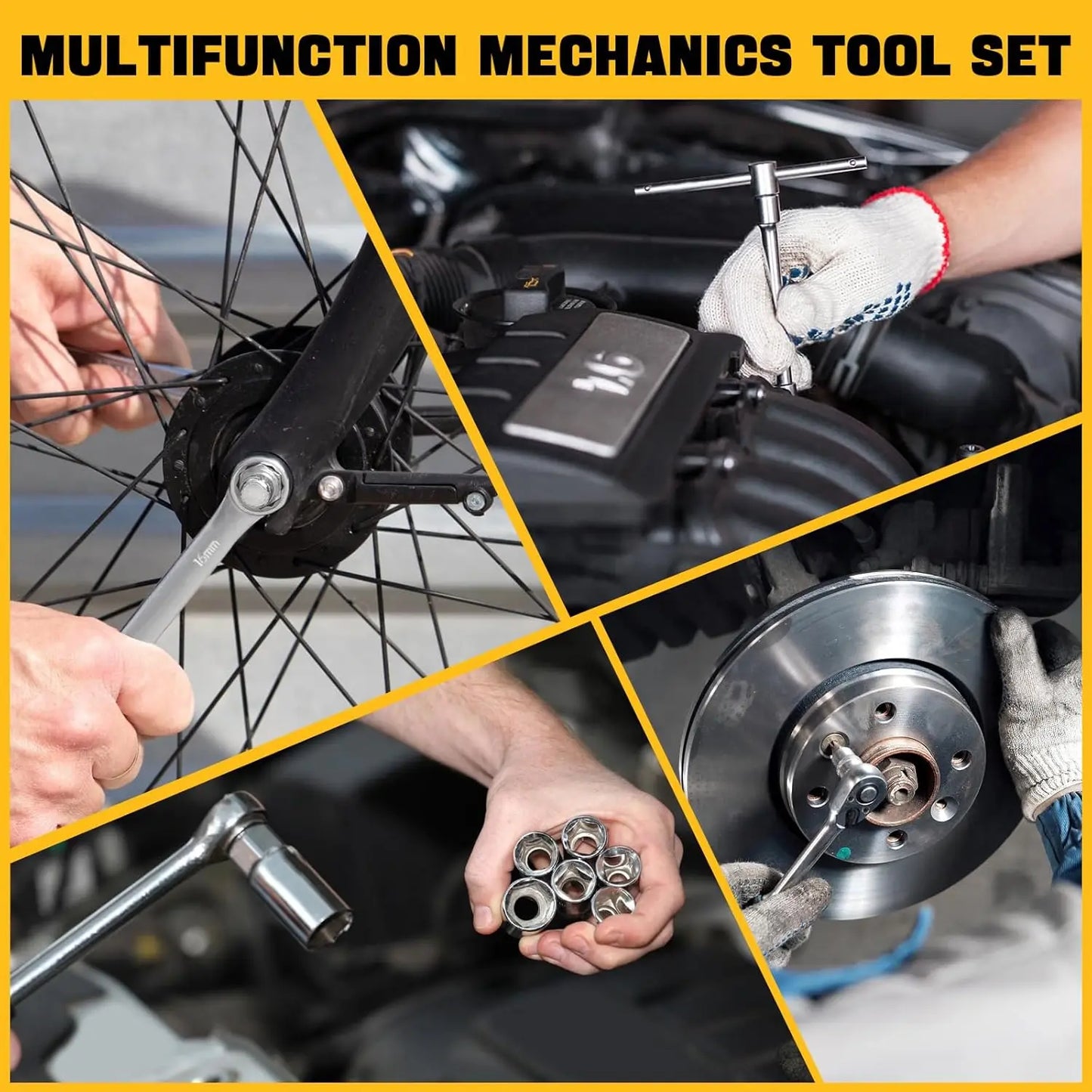 HiMISSDIY 216 Piece Mechanics Tool Set And Socket Set With Storage Case For Automotive Repair