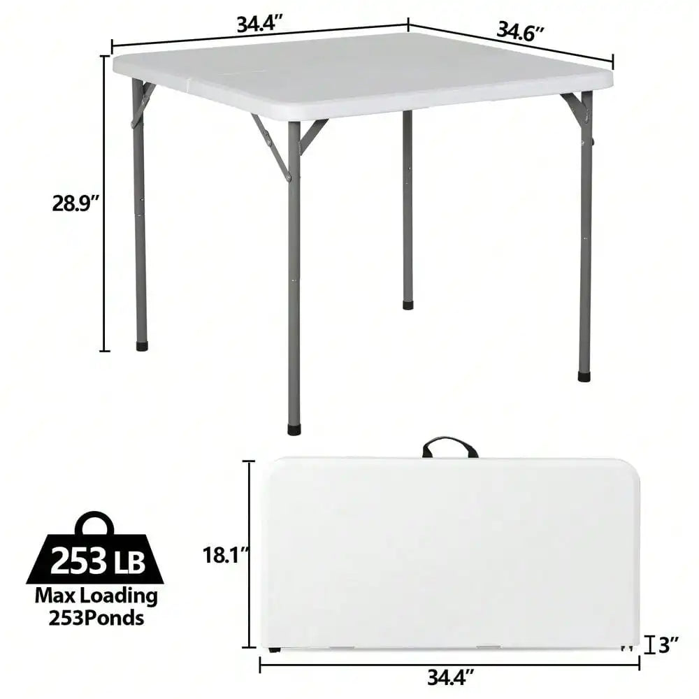 Fold In Half Card Table For Outdoor Indoor Use Lightweight