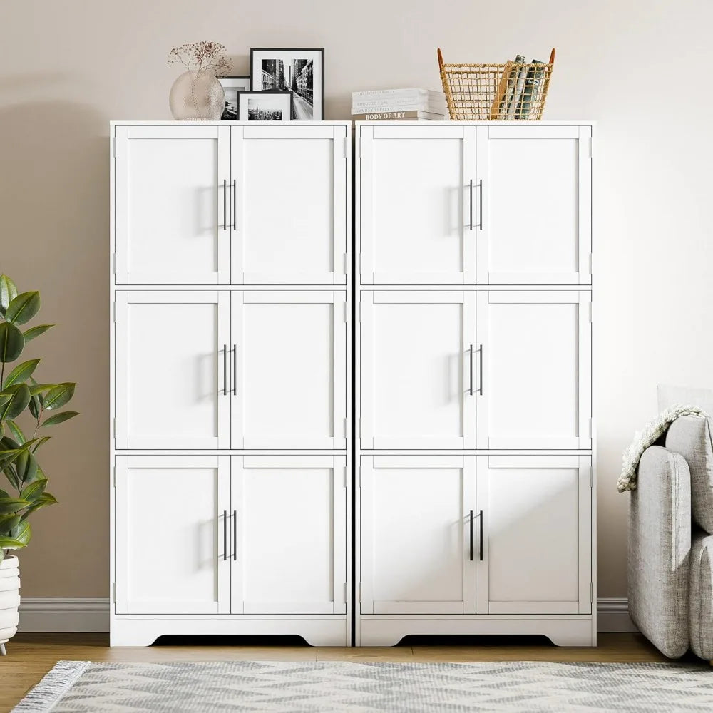 Color Six-Door Kitchen Pantry Cabinet With Shelves