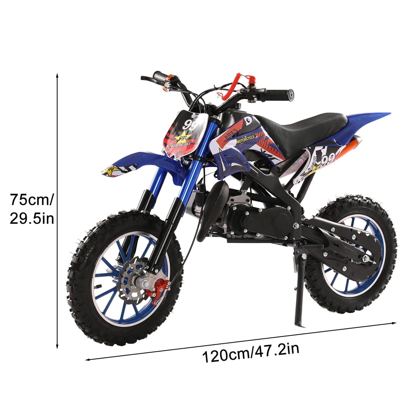 49cc 2-Stroke Dirt Bike Motocross Off-Road Mini Motorcycle