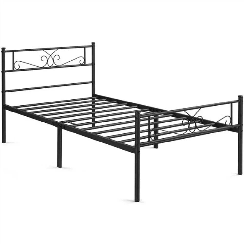 Platform Metal Bed Frame With Headboard And Footboard