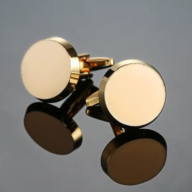 Classic Round Cufflinks For French Shirt Rudder Star Pattern