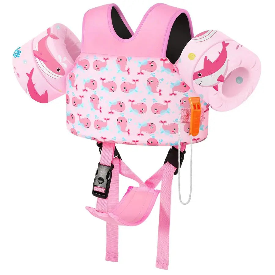 Cartoon Toddler Swim Vest With Crotch Strap Water Wings