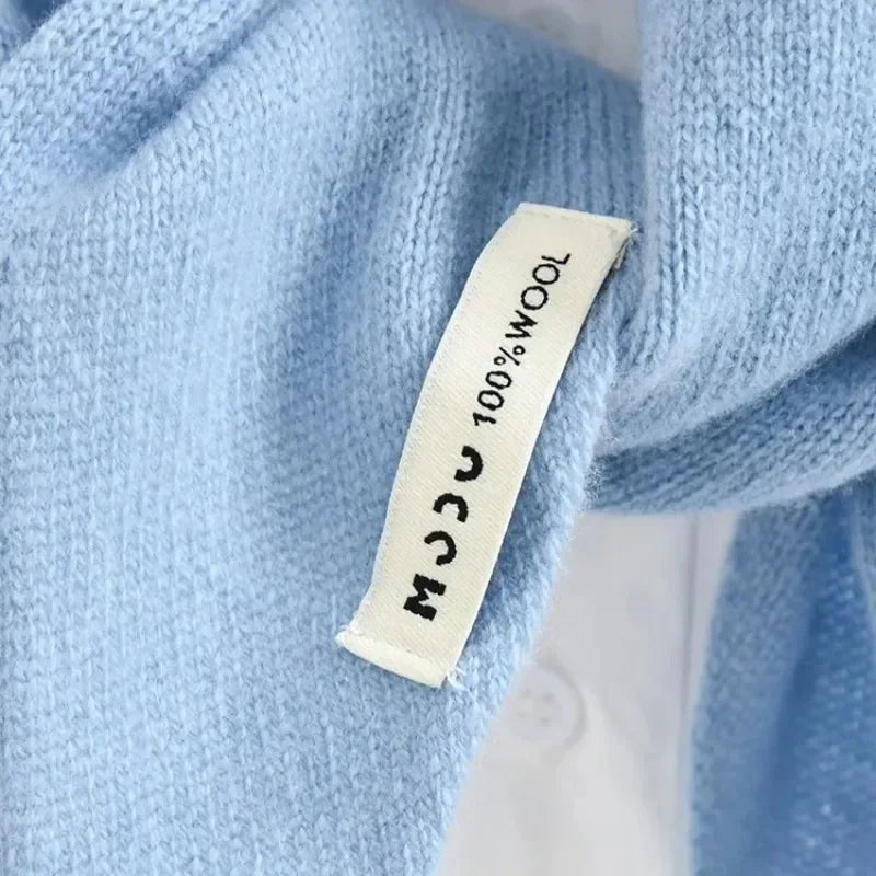 Australian Wool Knitted Triangle Scarf Shawl For Women Warm Winter