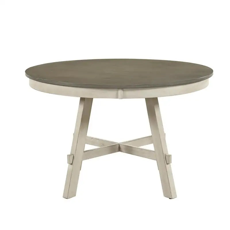 Contemporary Farmhouse Round Dining Set 5 Piece Table And 4 Chairs