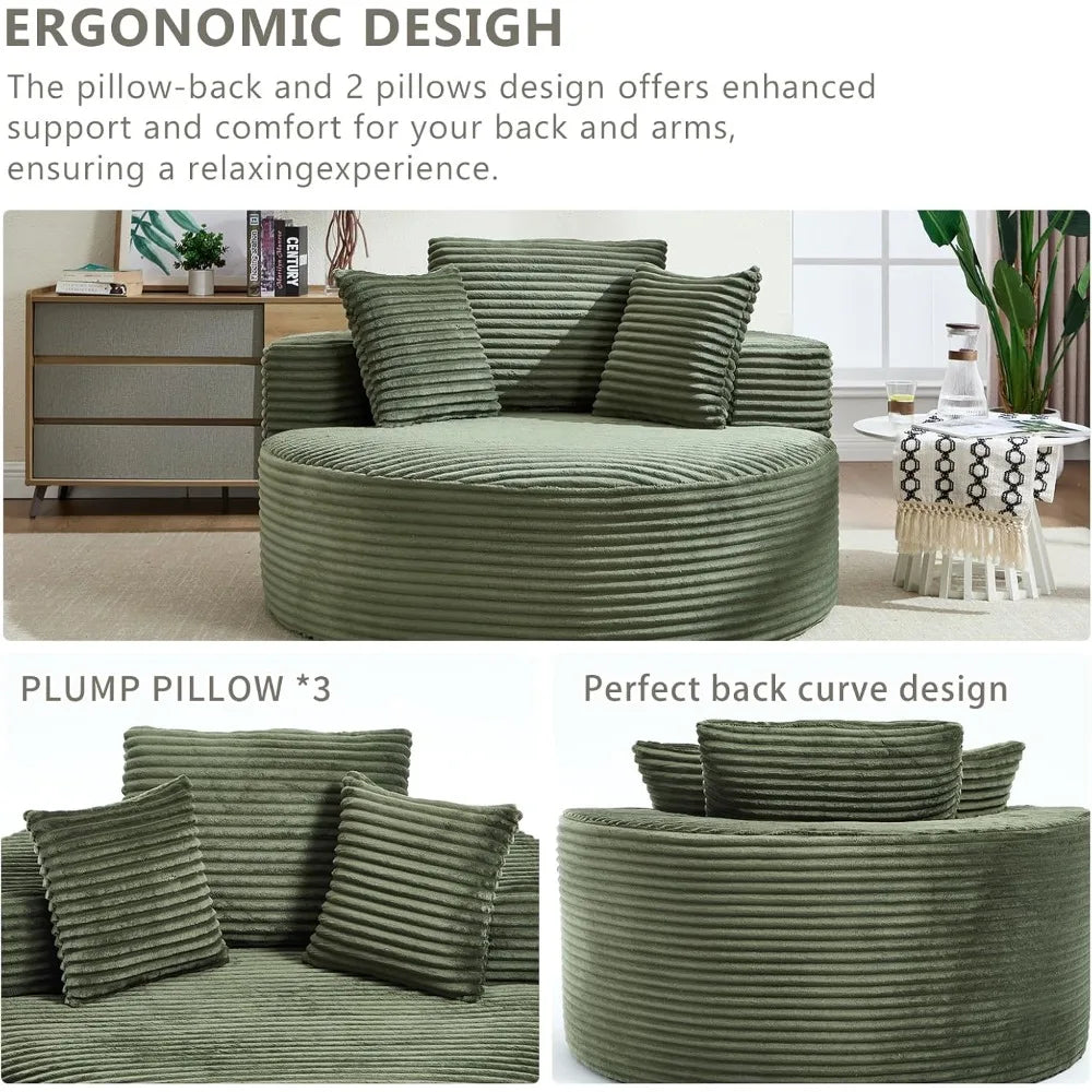 HUANZHUANG Oversized Lounge Chair Sofa Bed With Luxurious Upholstery AntislipGrip