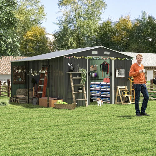 Heavy Duty Metal Outdoor Storage Shed With Lockable Door