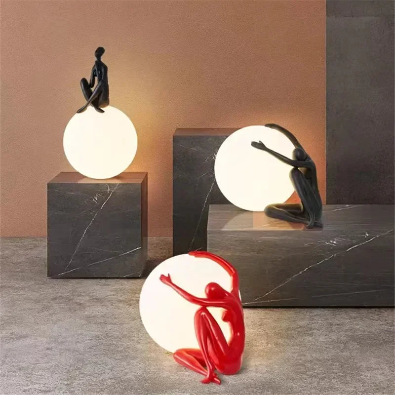 Italian Balloon Table Lamp Humanoid Design Living Room
