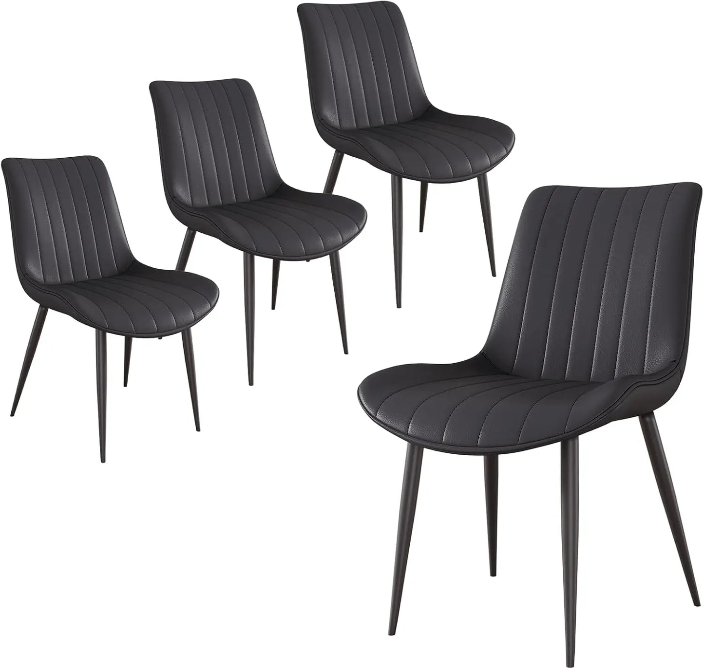 HUANZHUANG Leather Modern Dining Chairs Set of 8