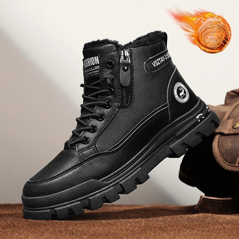 Winter Plush High-Top Snow Boots for Men