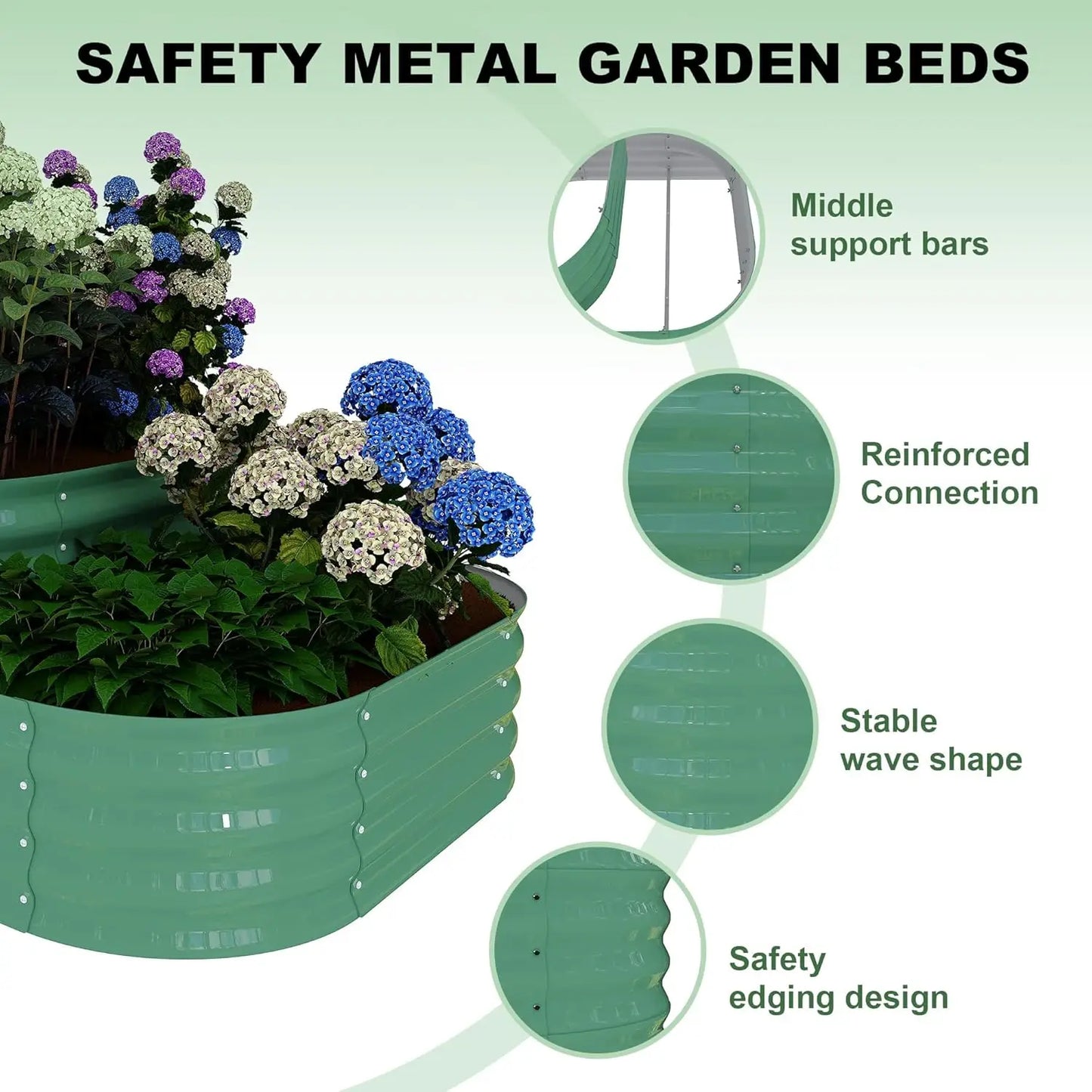 Galvanized Raised Garden Bed Outdoor Metal Planter Box for Gardening