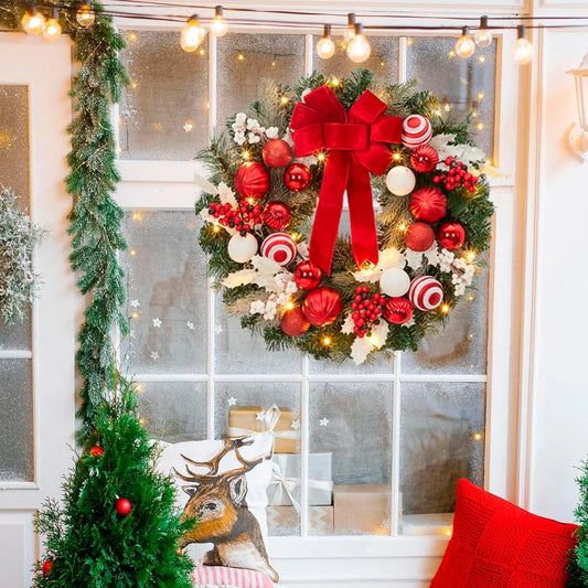 Guangdong Pre-Lit Christmas Wreath Battery Operated Lighted Ornaments