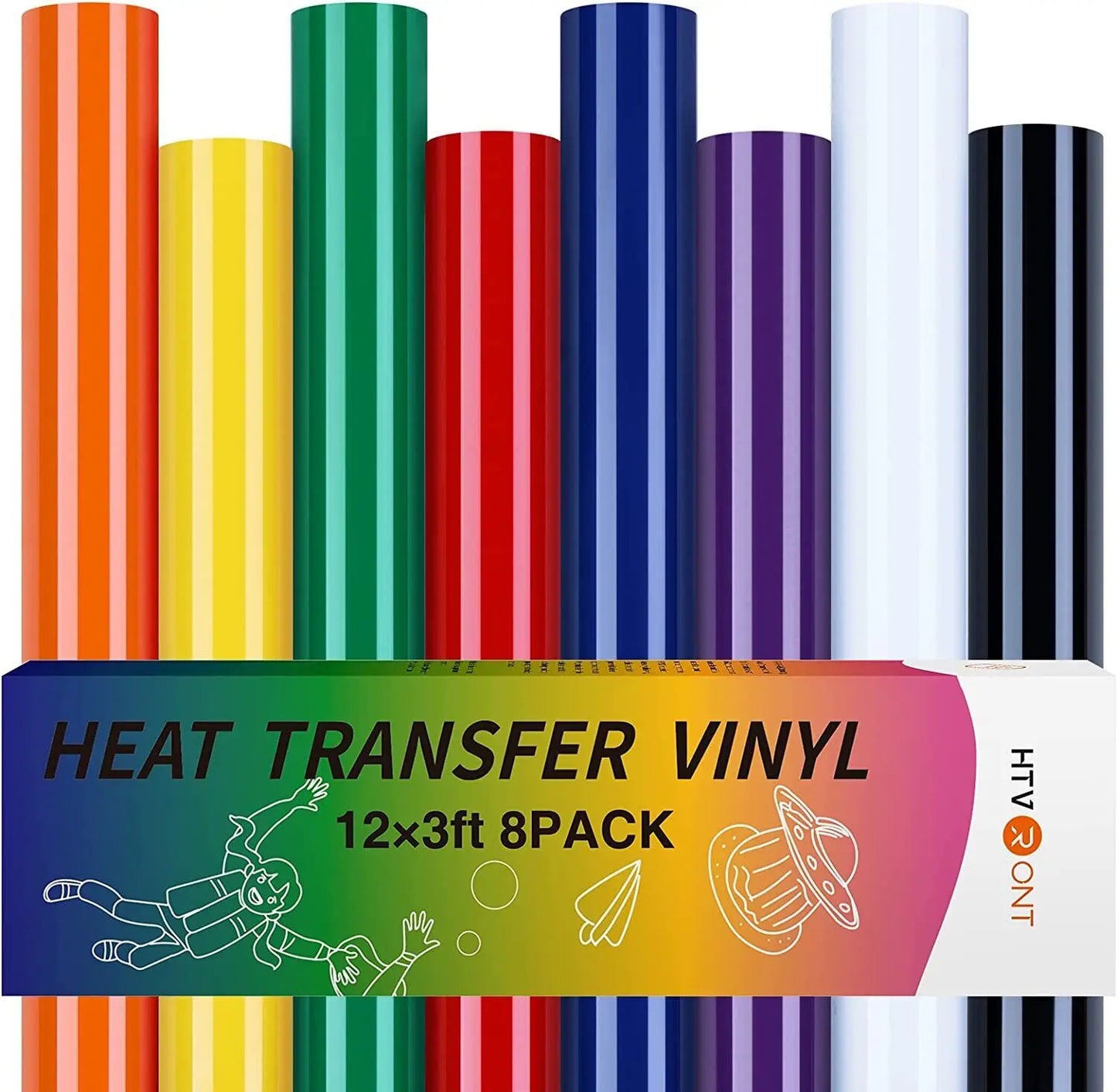 HTVRONT Heat Transfer Vinyl PU HTV Rolls For DIY T Shirts