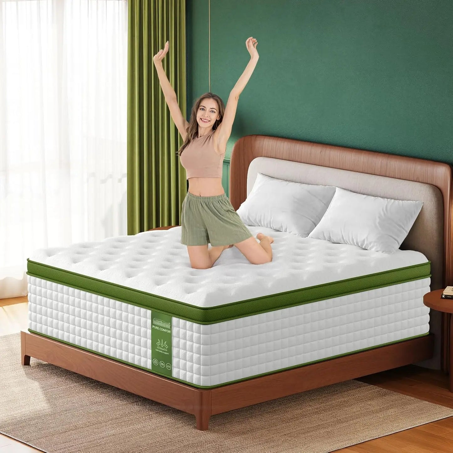 BedStory Premium Hybrid Mattress GelMemoryFoam And PocketSprings TherapeuticPressureRelief