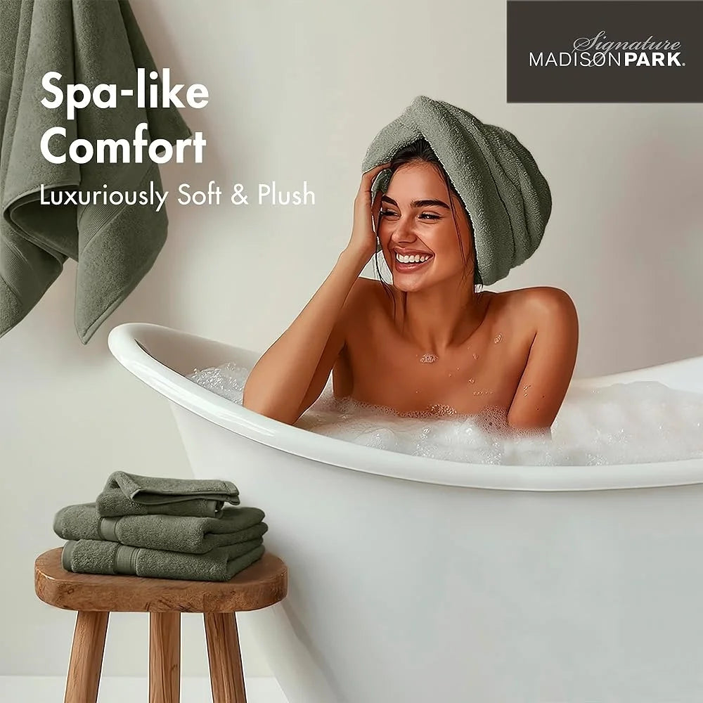 DUTRIEUX 800GSM Cotton Bath Towel Set 8 Pieces Spa Quality