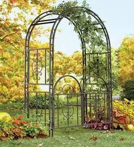 RBX Arch Metal Outdoor Garden Arbor Double Gate
