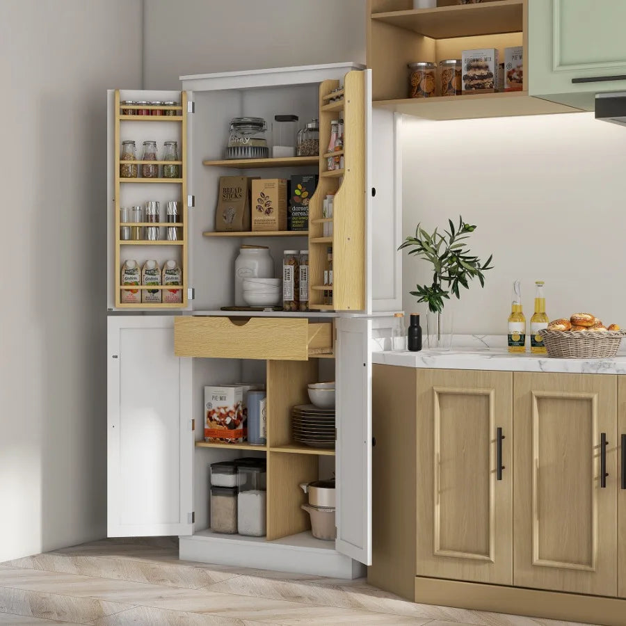 Hign-concerned Pantry Cabinet With Five Tier Shelving