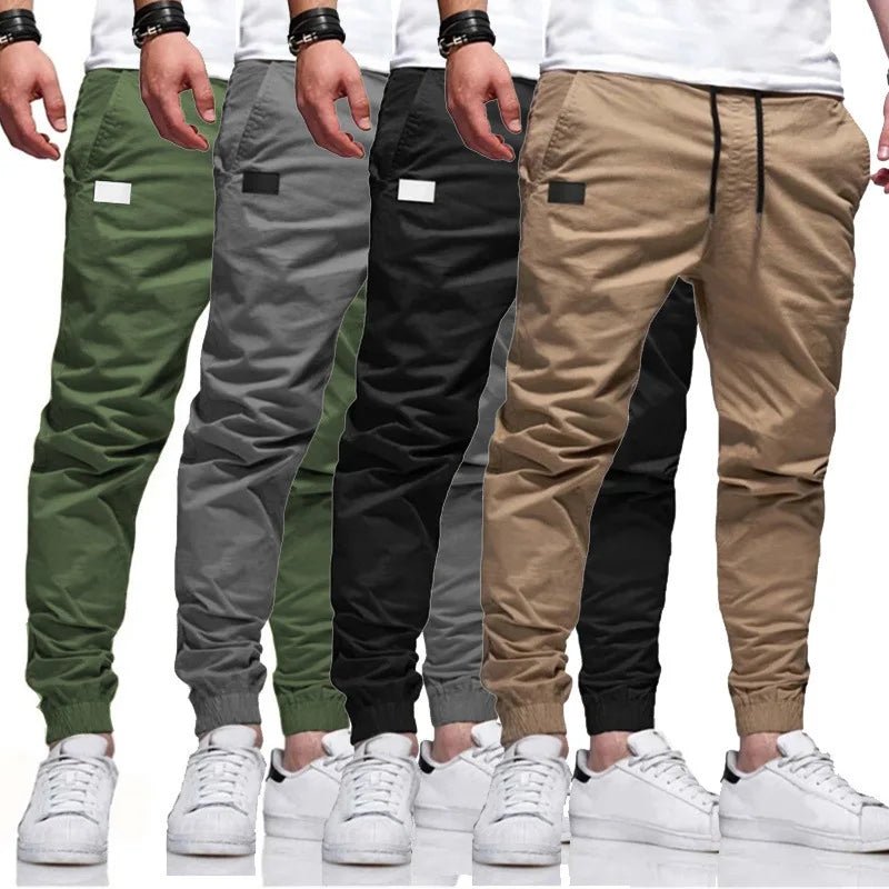 Men's Casual Jogger Pants With Cargo Pockets And Slim Fit