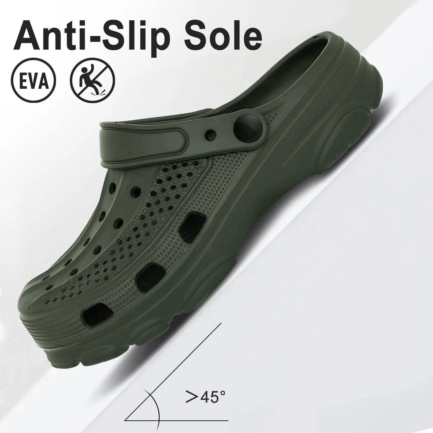 Comwarm Men Breathable Garden Sandals Non Slip Comfort Shoes