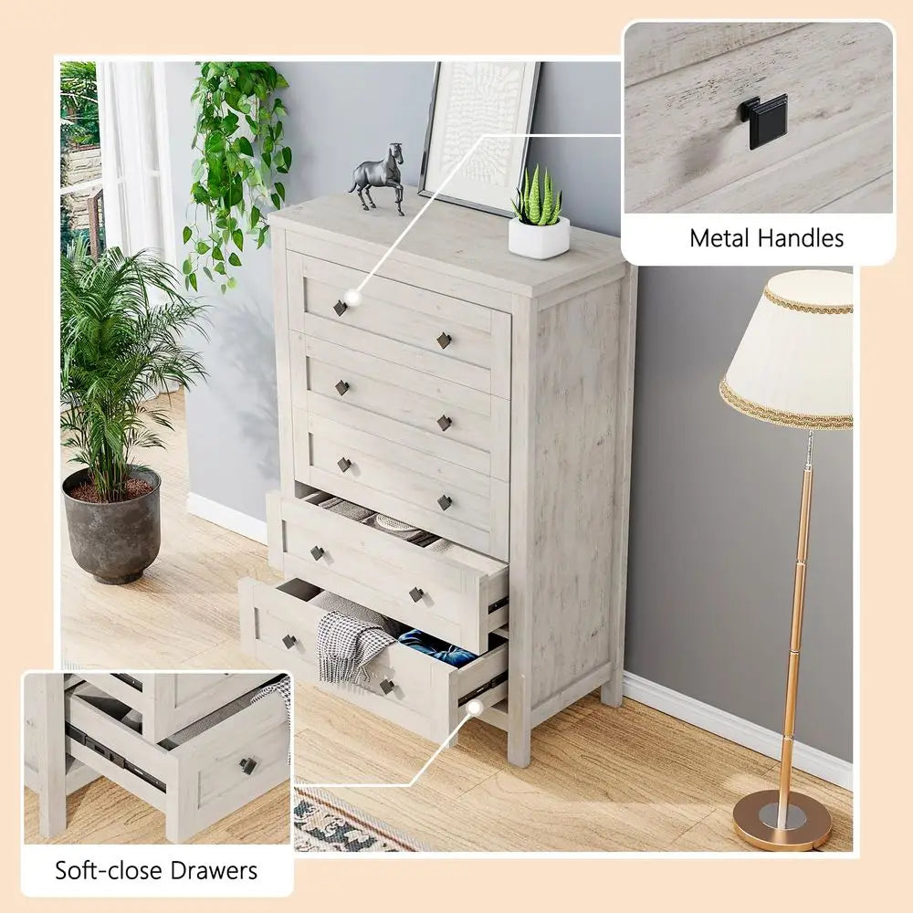 Farmhouse Bedroom Set With Dresser And Nightstands