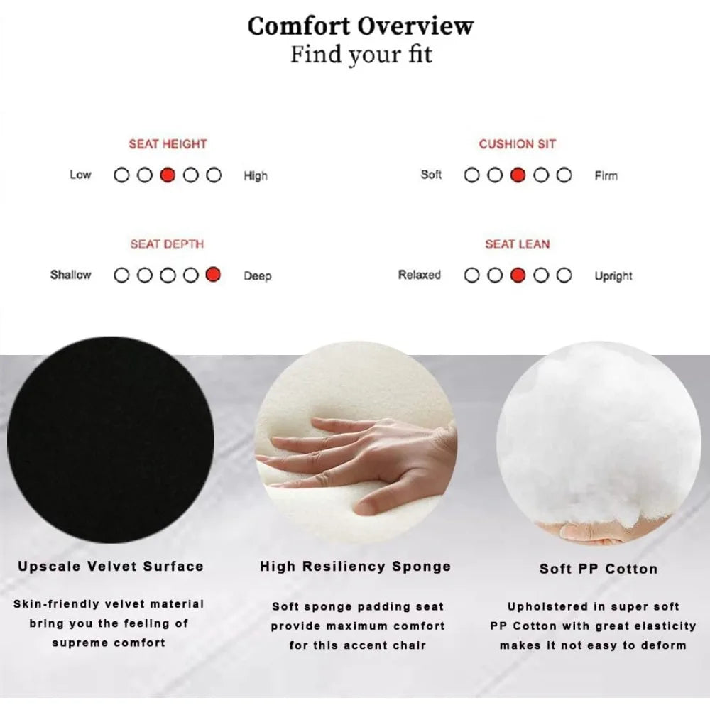 RBXC Velvet Swivel Accent Chair With Ottoman Set