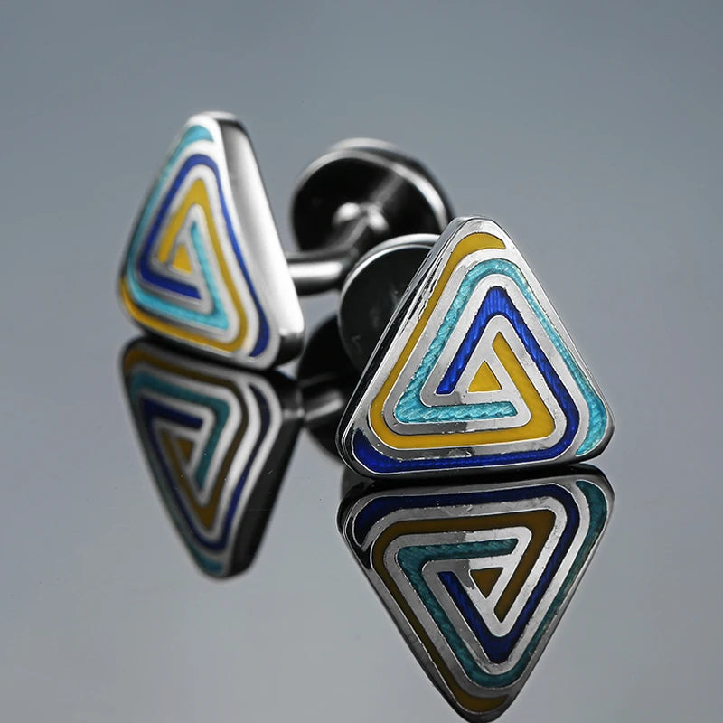 Classic Round Cufflinks For French Shirt Rudder Star Pattern