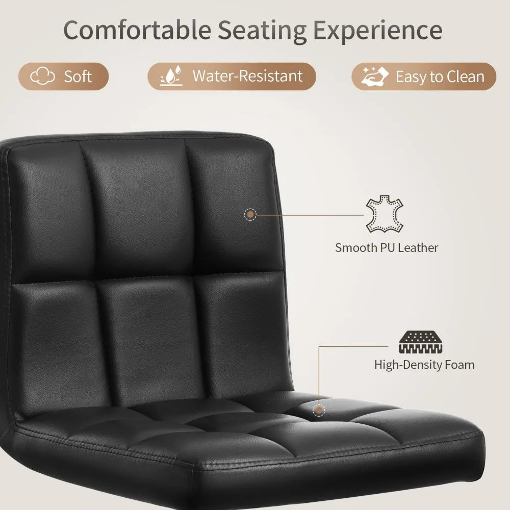 FEICHENG Adjustable PU Leather Bar Stools Set Two With Back