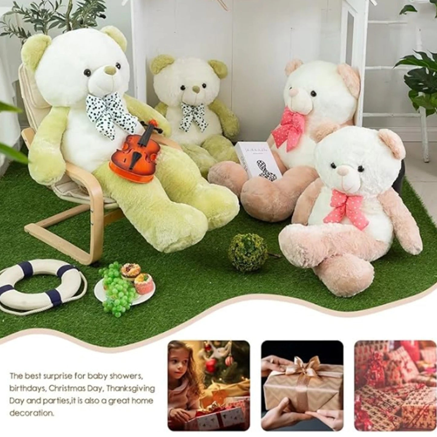 Giant Plush Teddy Bear Jumbo Stuffed Toy for Holidays and Gifts